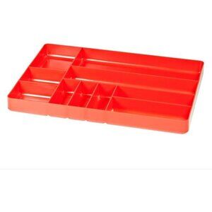 Toolbox Drawer Organizer 10 Compartment Stackable Tray Garage Tool Storage Red